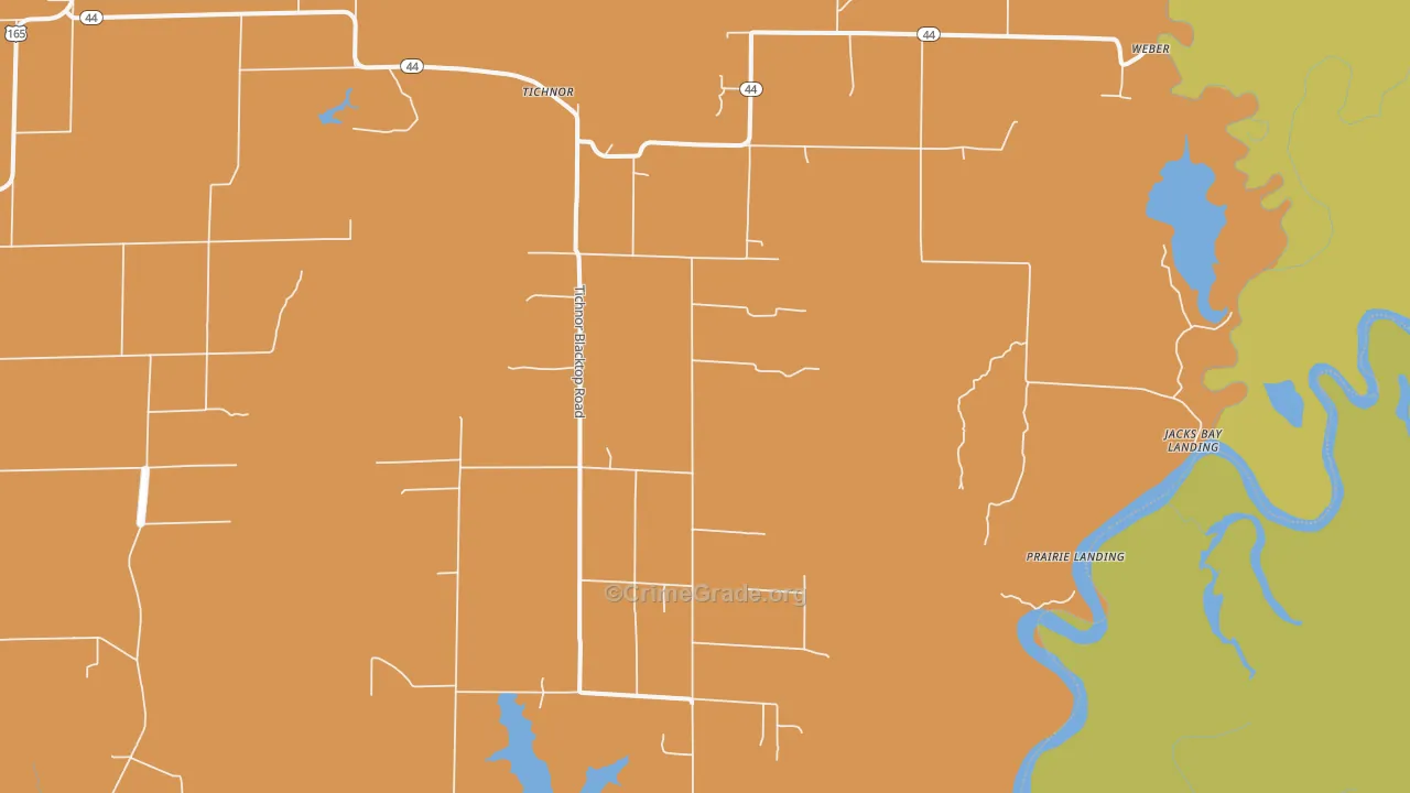 Tichnor, AR Map of Assault Rates