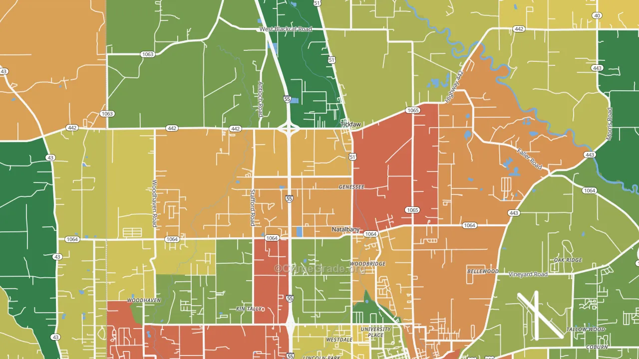 Tickfaw, LA Map of Assault Rates