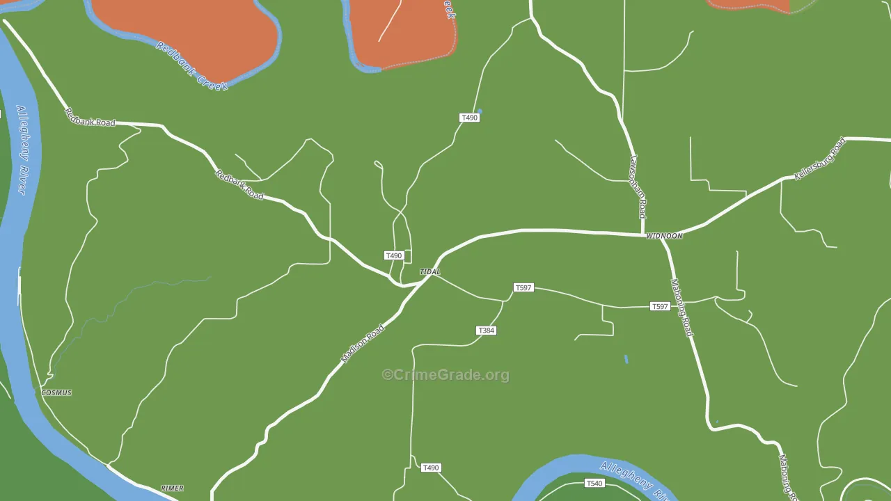 Tidal, PA Map of Assault Rates