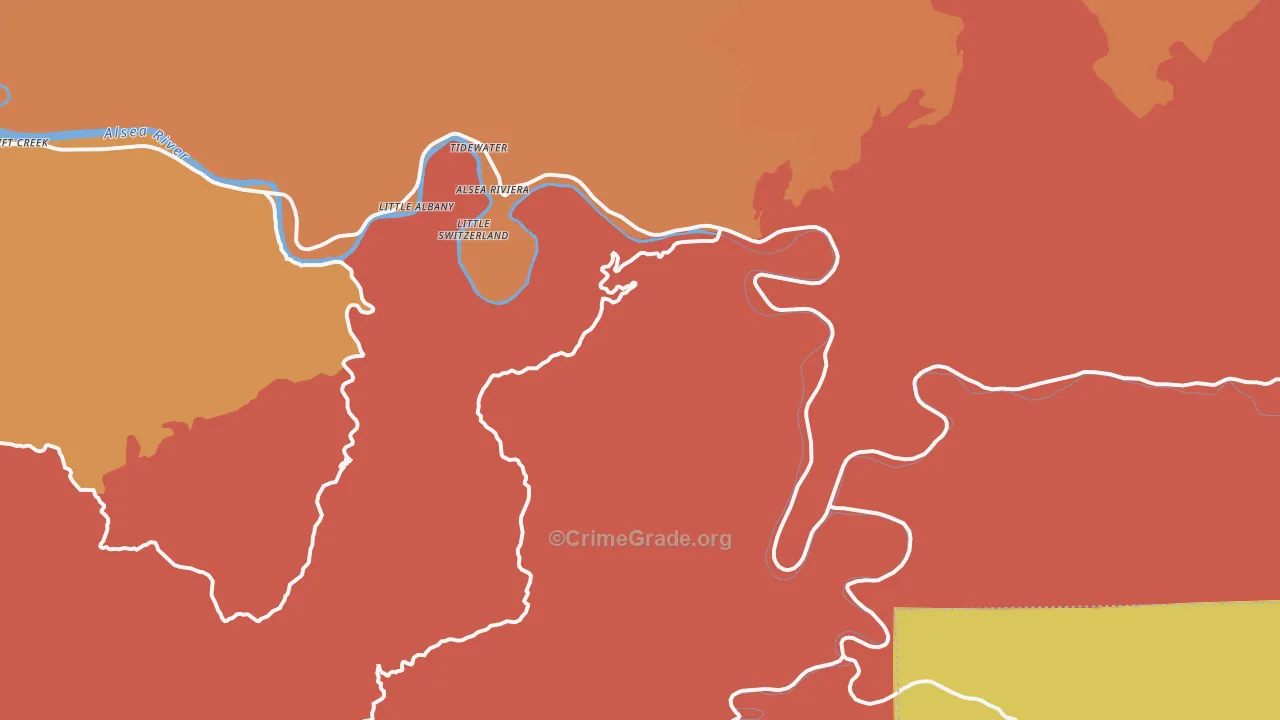 Tidewater, OR Map of Assault Rates