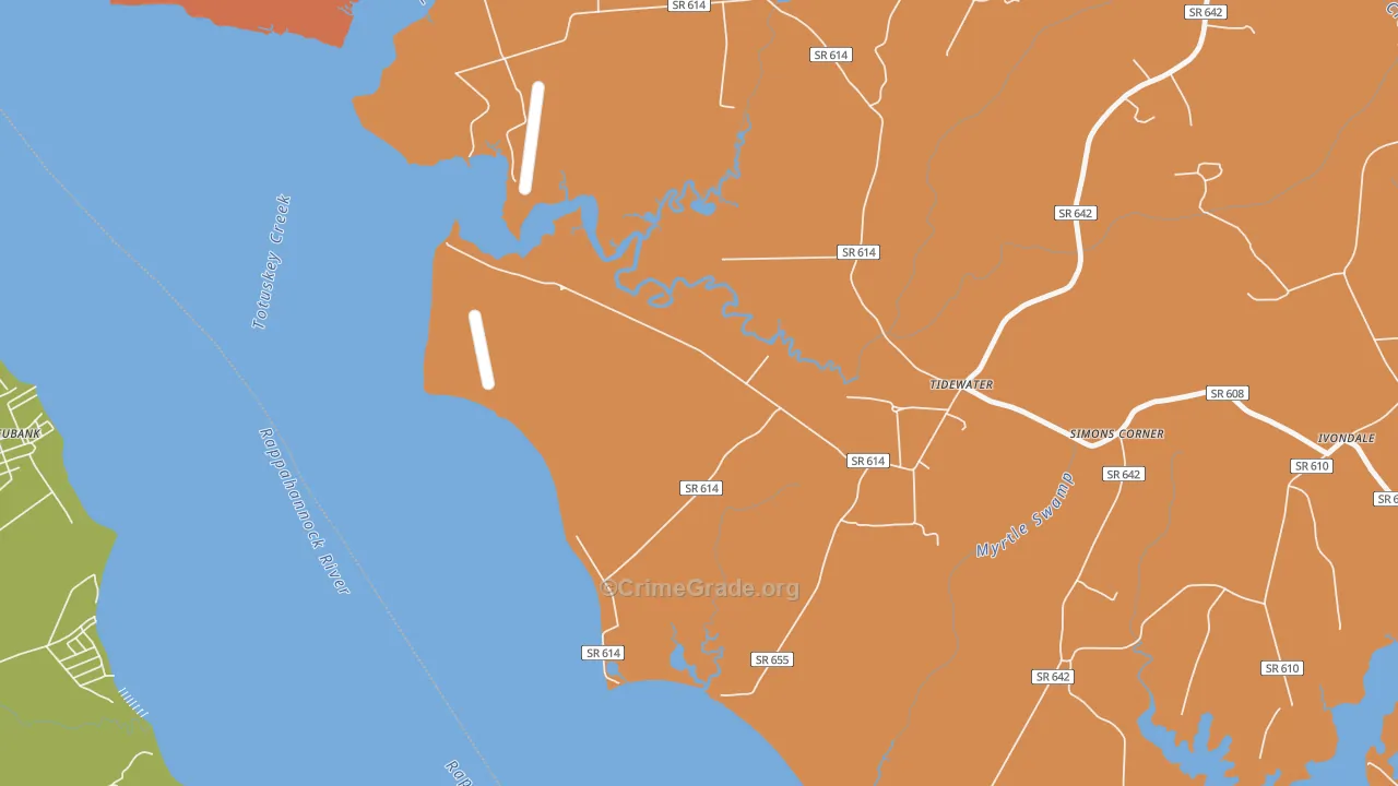 Tidewater, VA Map of Assault Rates