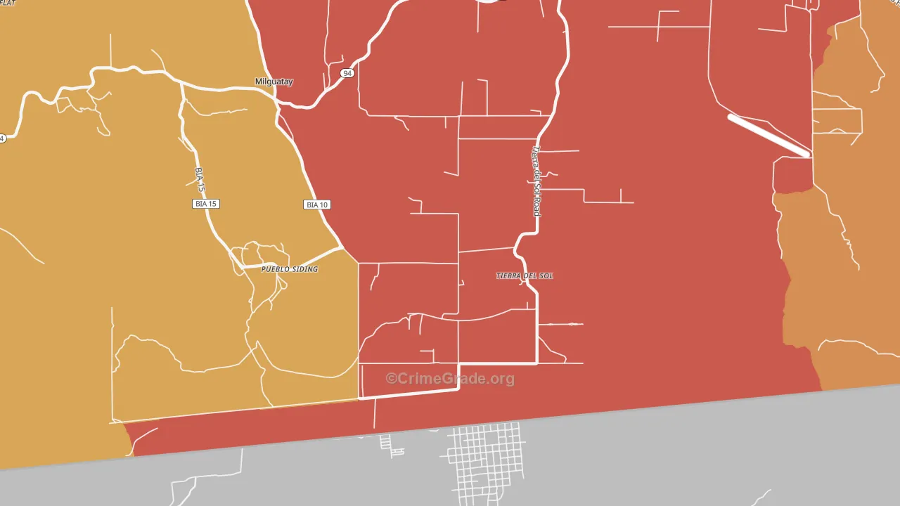 Tierra del Sol, CA Map of Assault Rates