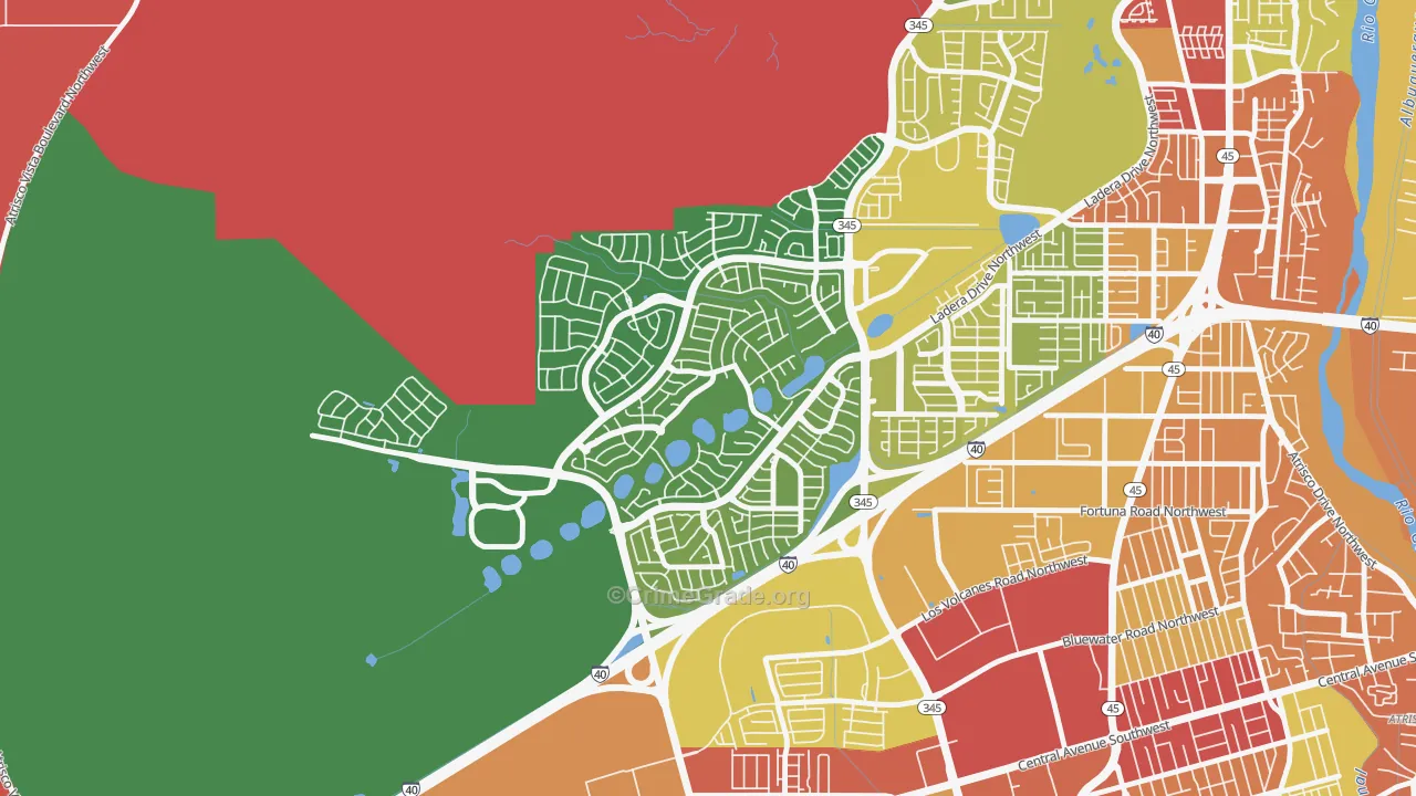 Tierra Oeste, Albuquerque, NM Map of Assault Rates