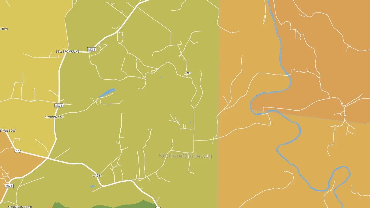 Tiff, MO Map of Assault Rates