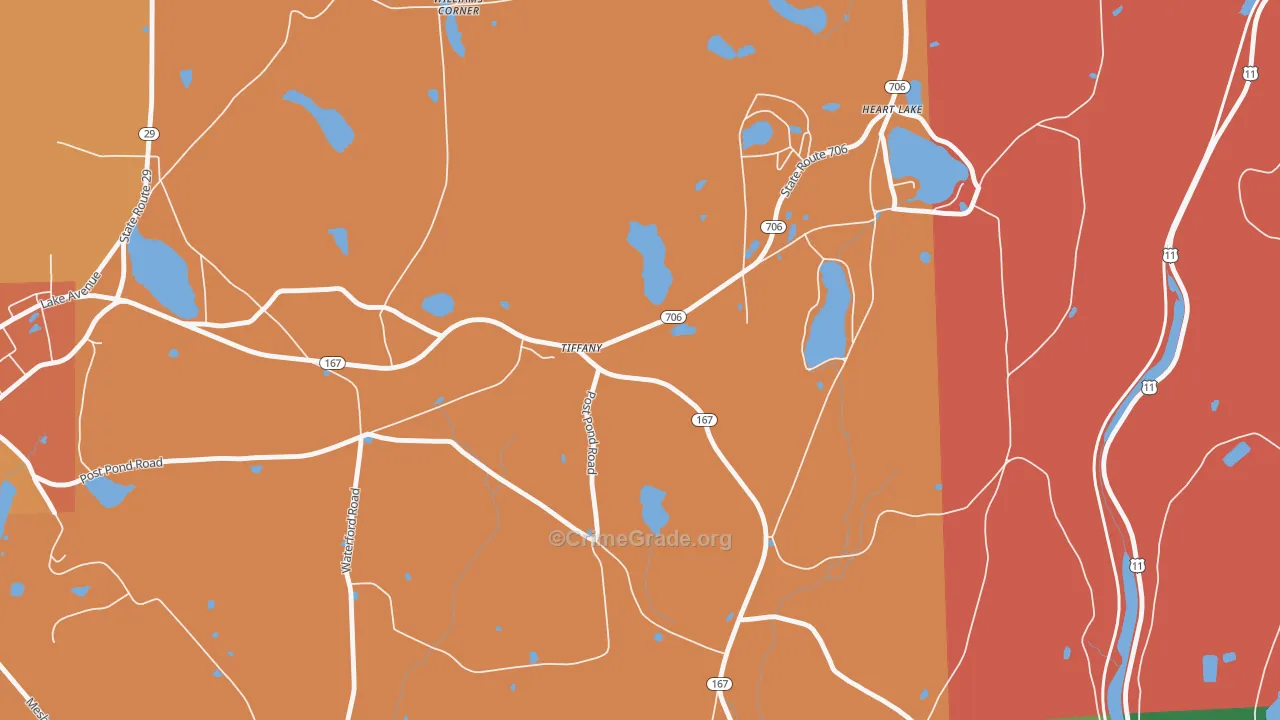 Tiffany, PA Map of Assault Rates