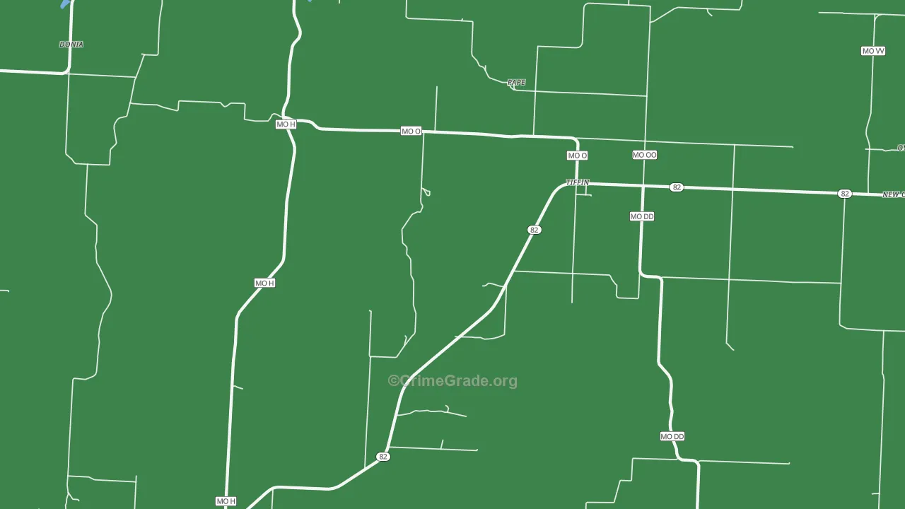 Tiffin, MO Map of Assault Rates