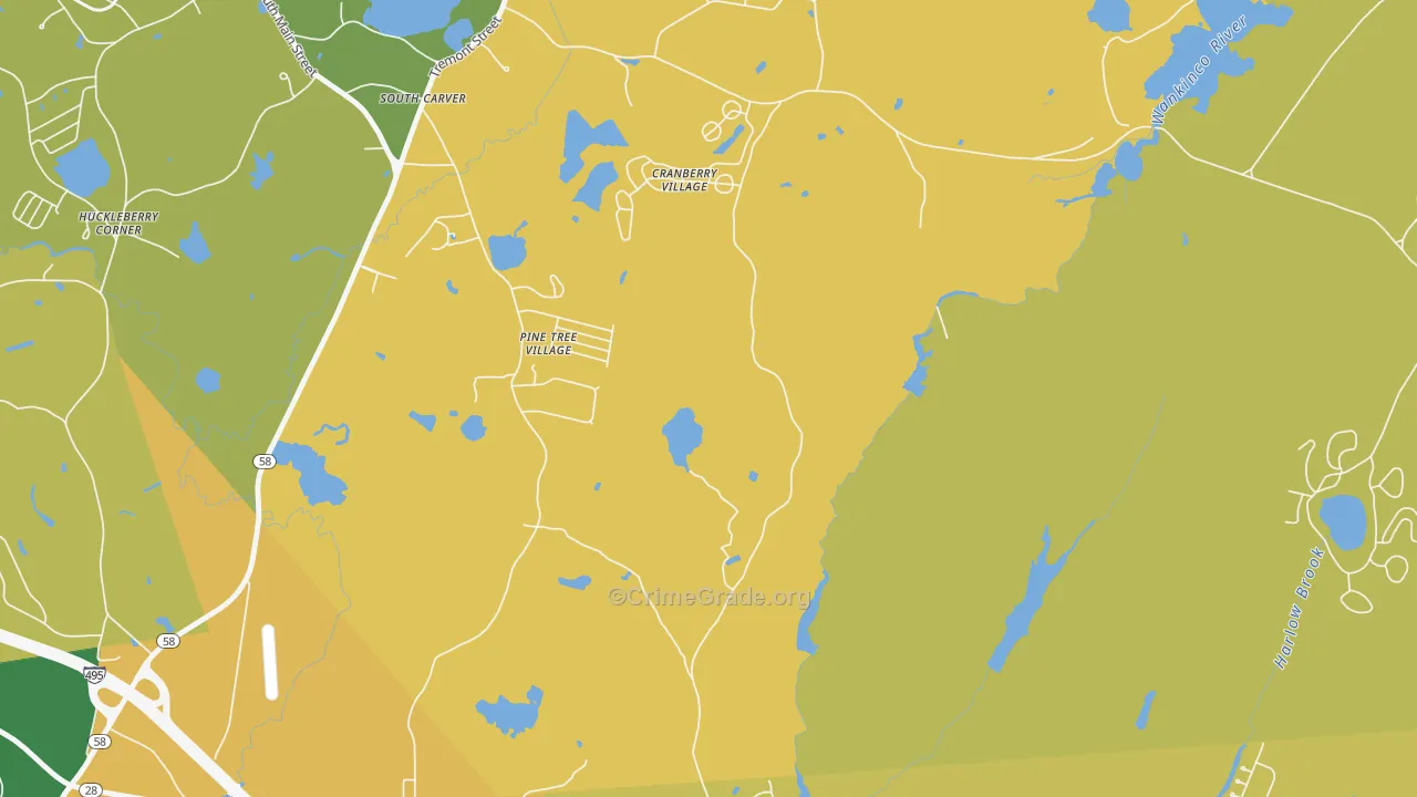 Tihonet, MA Map of Assault Rates