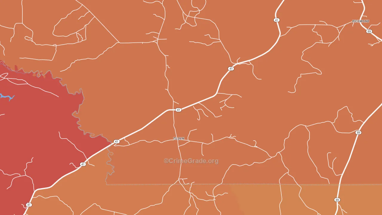 Tilden, AL Map of Assault Rates
