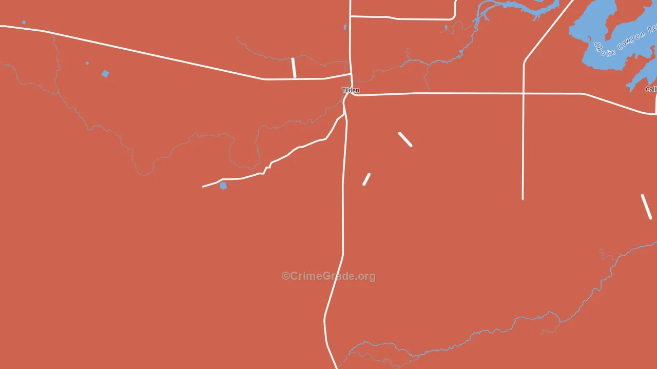 Tilden, TX Map of Assault Rates