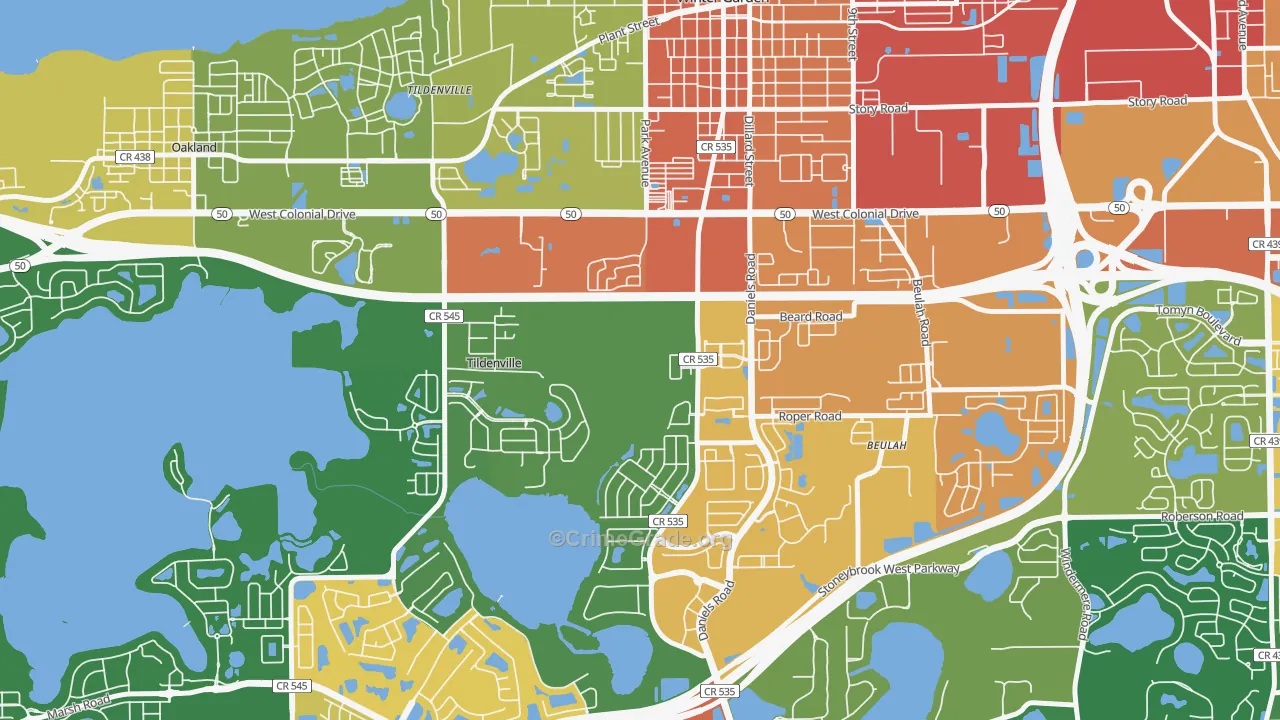 Tildenville, FL Map of Assault Rates