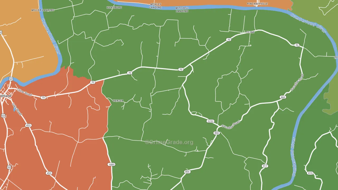 Tiline, KY Map of Assault Rates