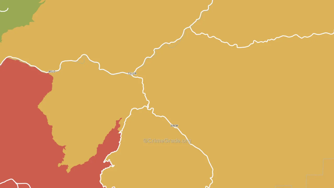 Tiller, OR Map of Assault Rates