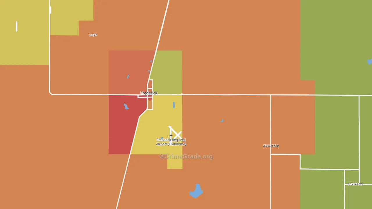 Tillman County, OK Map of Assault Rates
