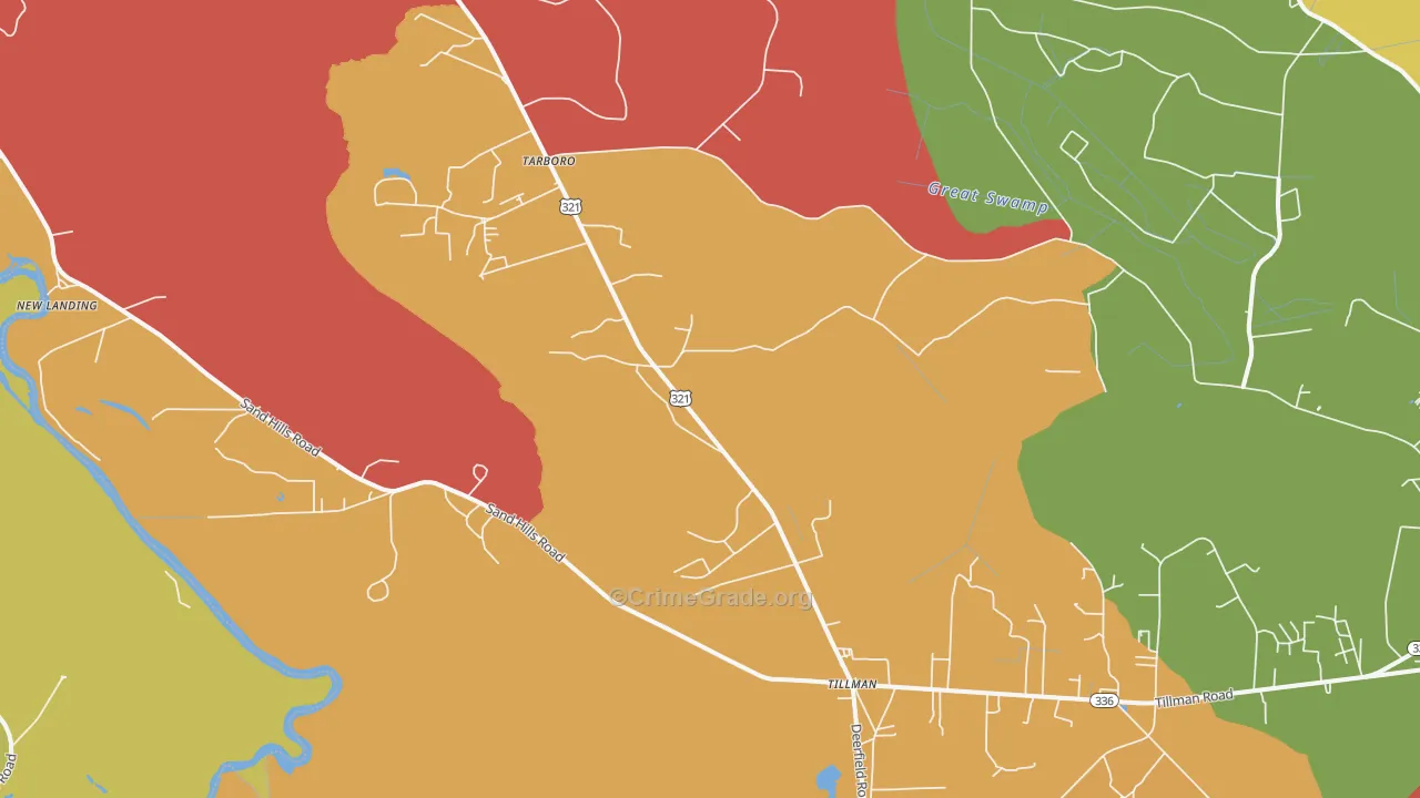 Tillman, SC Map of Assault Rates