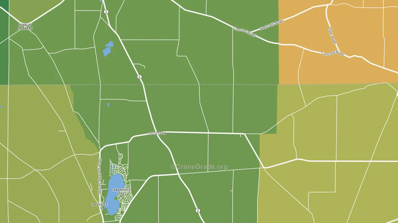 Tillotson, PA Map of Assault Rates