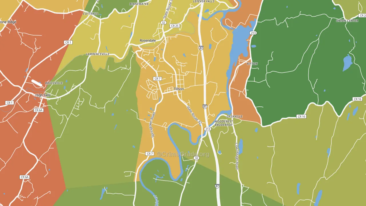 Tillson, NY Map of Assault Rates