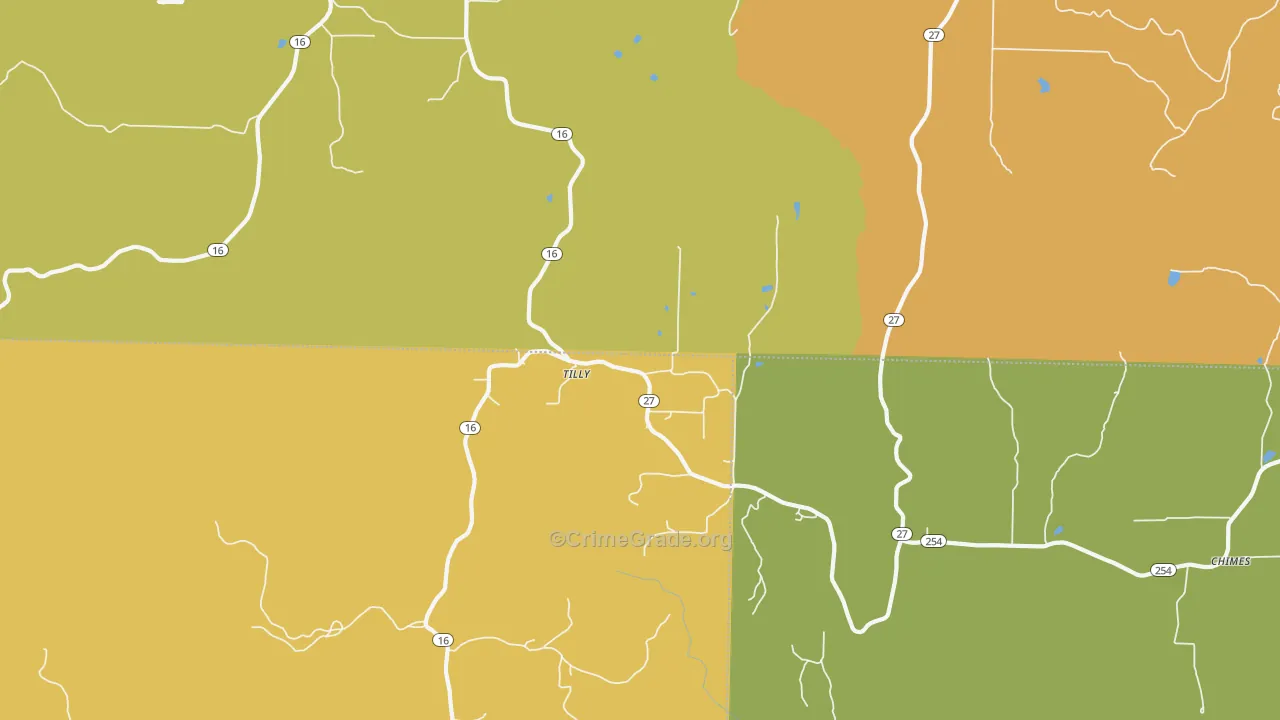 Tilly, AR Map of Assault Rates
