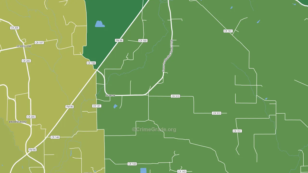 Tilmon, TX Map of Assault Rates