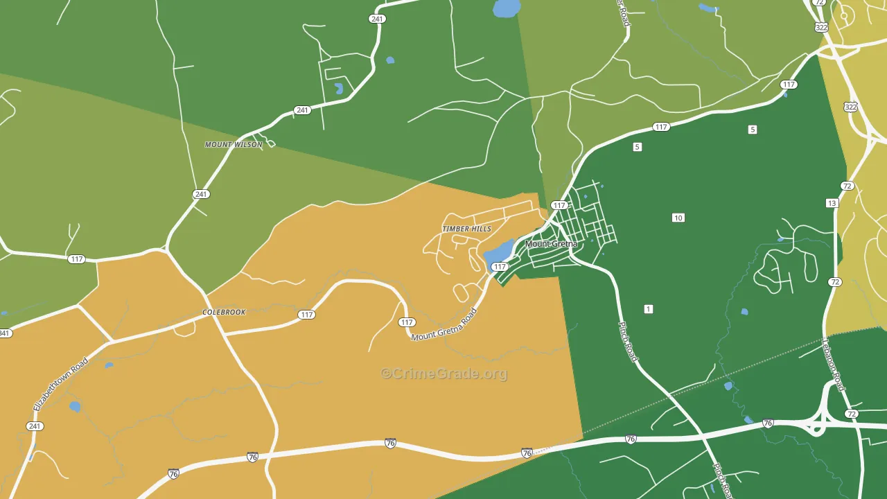 Timber Hills, PA Map of Assault Rates