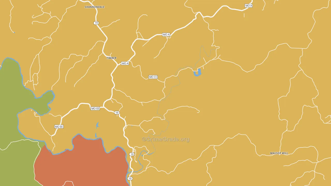 Timber, MO Map of Assault Rates