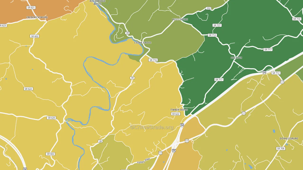 Timber Ridge, VA Map of Assault Rates