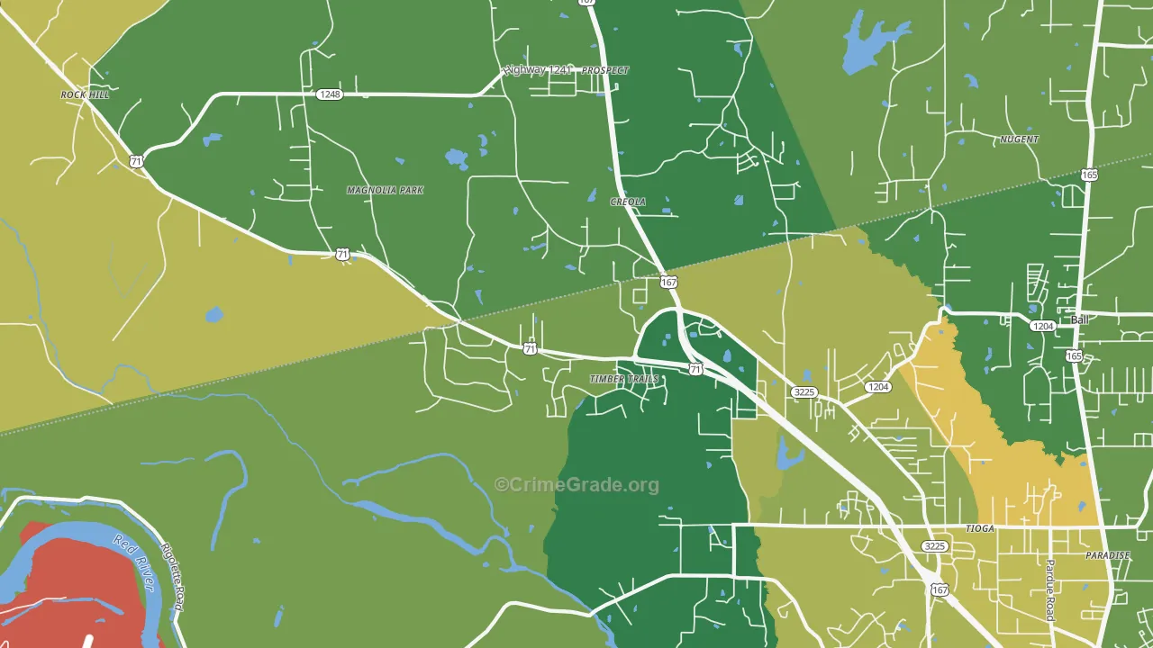 Timber Trails, LA Map of Assault Rates