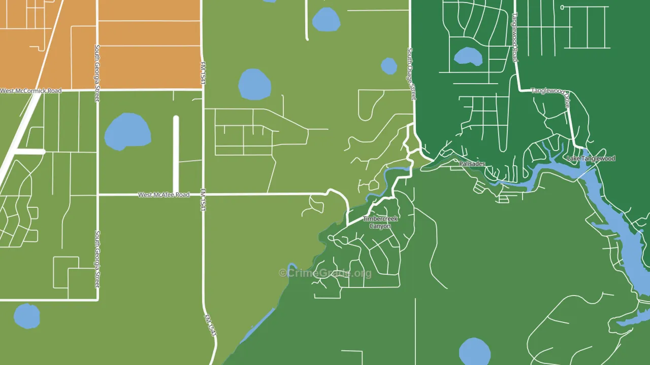 Timbercreek Canyon, TX Map of Assault Rates