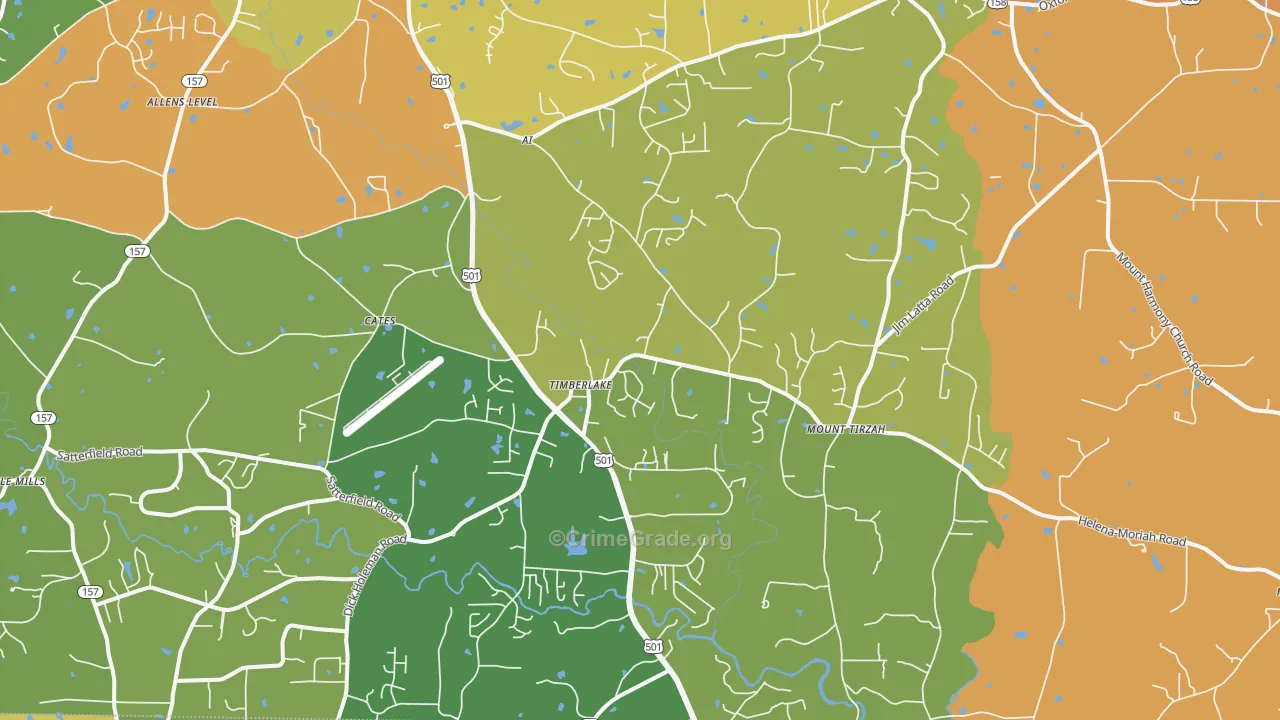 Timberlake, NC Map of Assault Rates
