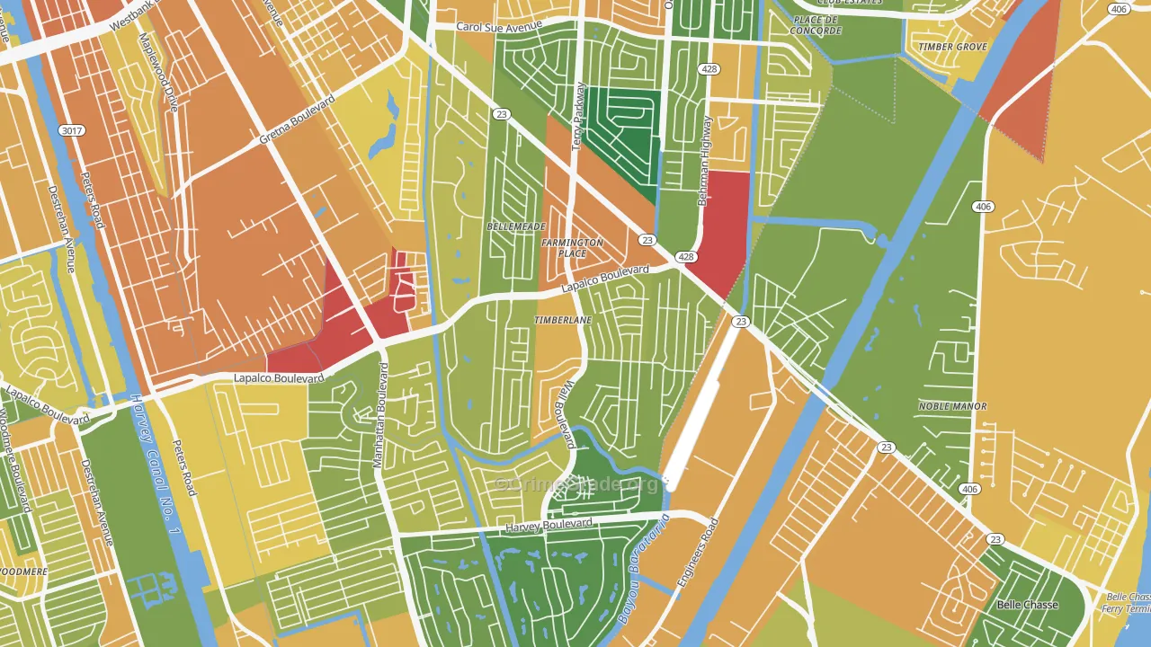 Timberlane, LA Map of Assault Rates