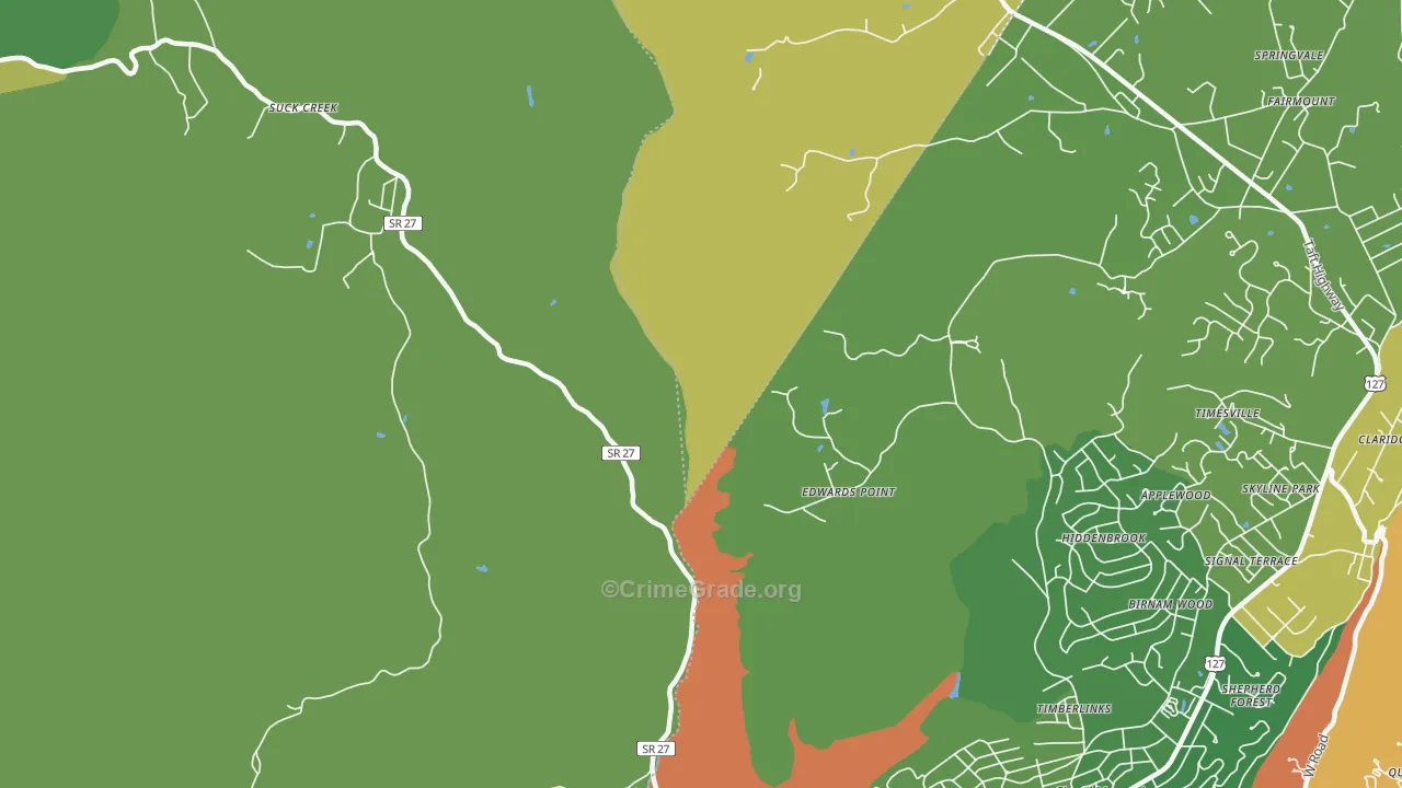 Timberlinks, TN Map of Assault Rates