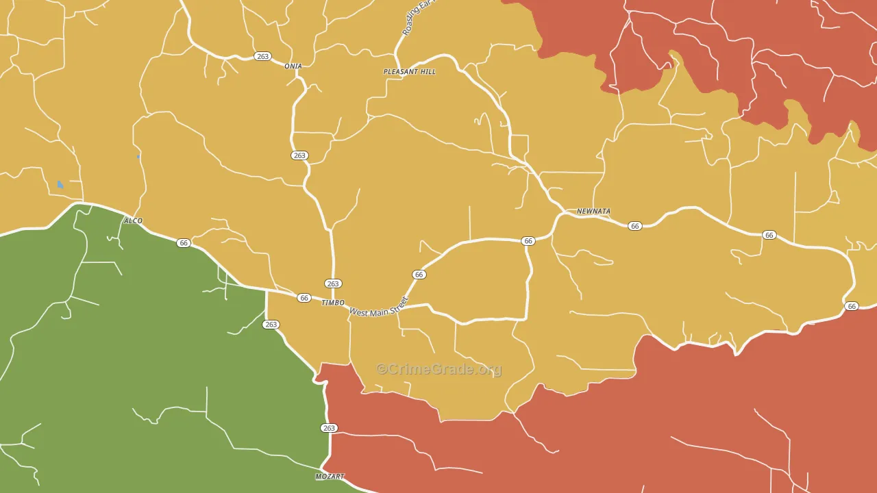 Timbo, AR Map of Assault Rates