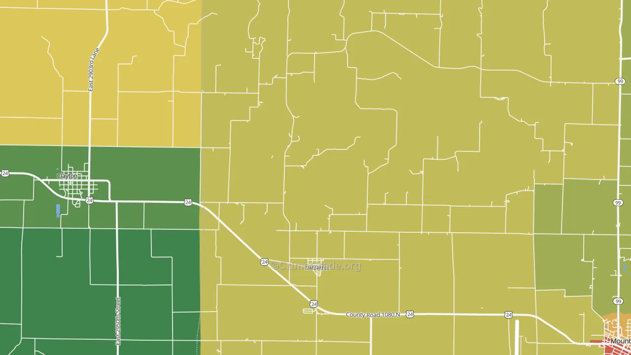 Timewell, IL Map of Assault Rates
