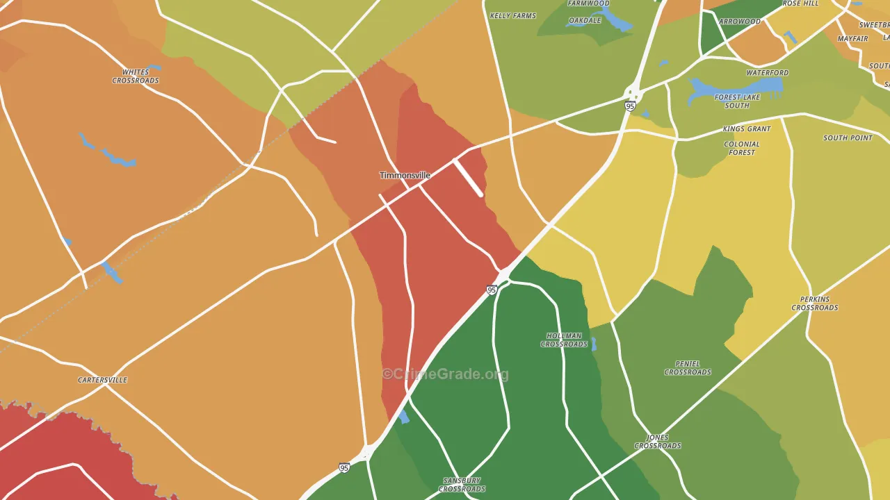 Timmonsville, SC Map of Assault Rates