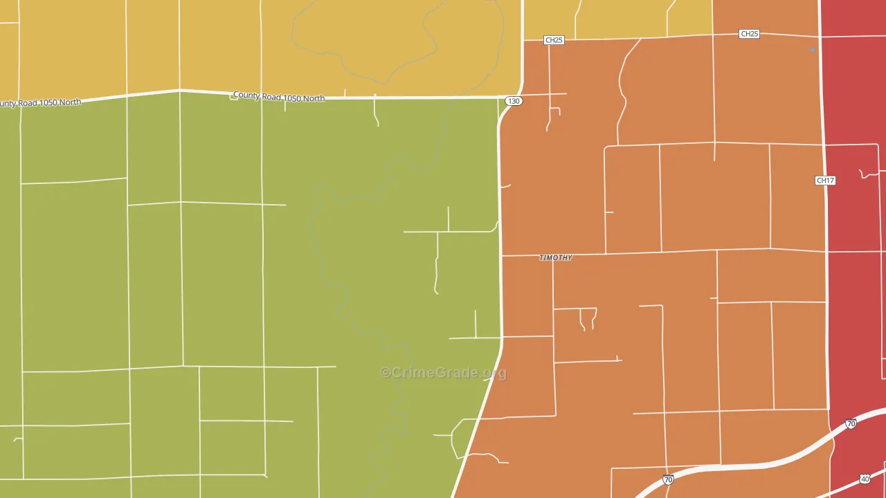 Timothy, IL Map of Assault Rates