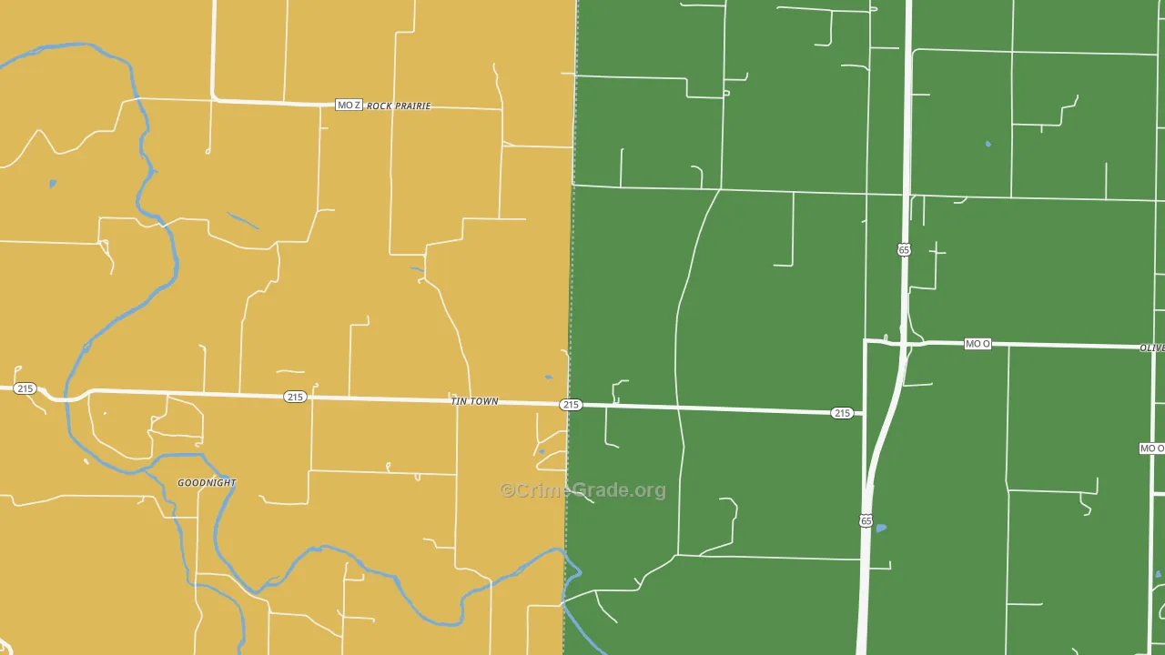 Tin Town, MO Map of Assault Rates