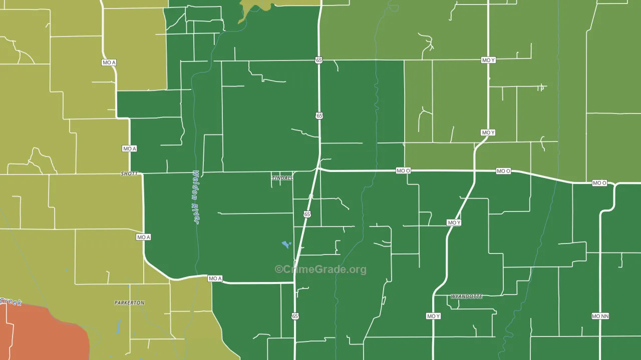 Tindall, MO Map of Assault Rates