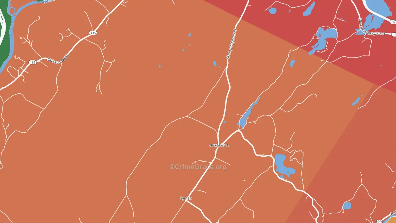 Tinkerville, NH Map of Assault Rates