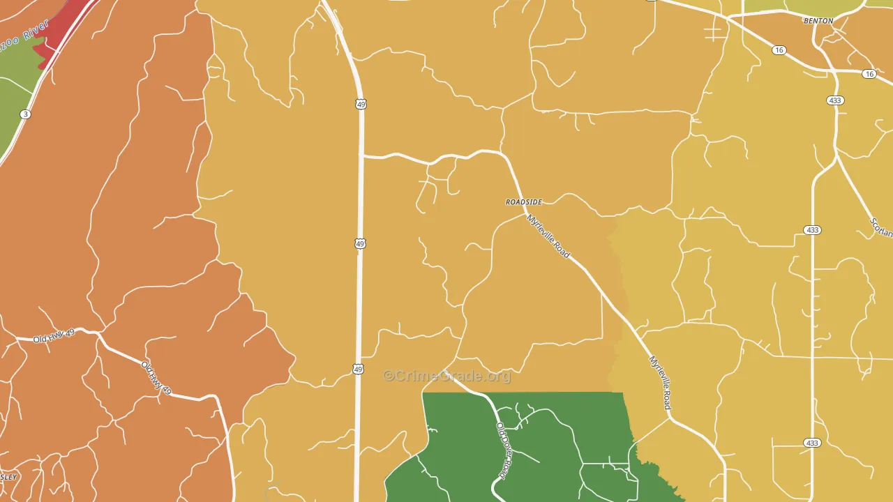 Tinsley, MS Map of Assault Rates
