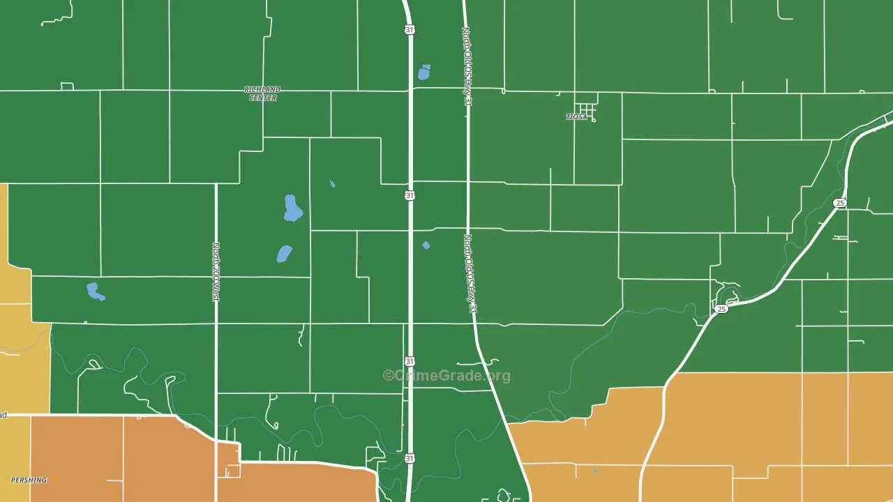 Tiosa, IN Map of Assault Rates