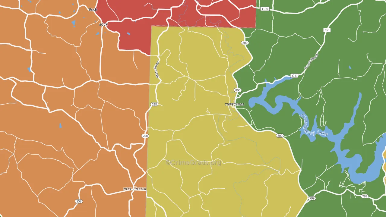 Tippecanoe, OH Map of Assault Rates