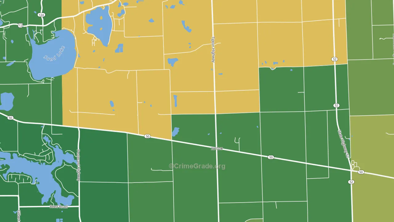 Tipton, MI Map of Assault Rates