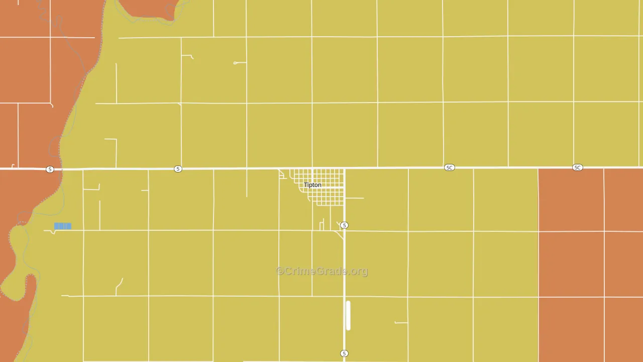 Tipton, OK Map of Assault Rates