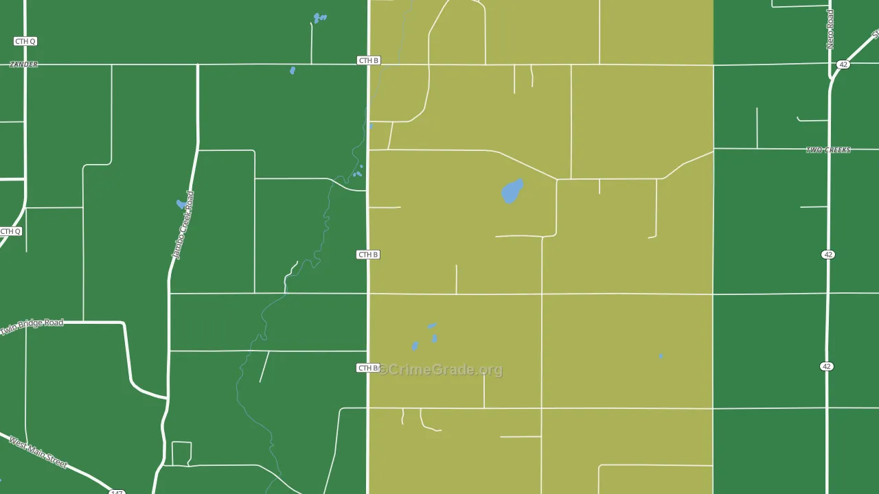 Tisch Mills, WI Map of Assault Rates