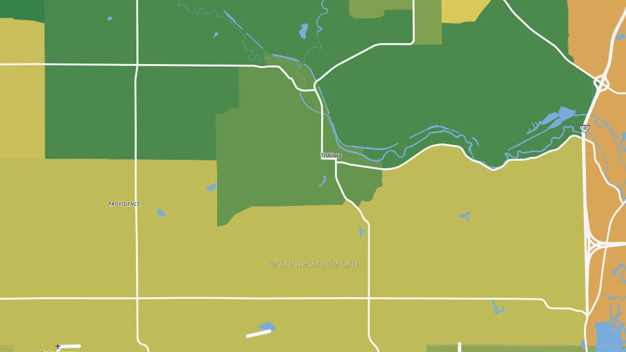 Tiskilwa, IL Map of Assault Rates