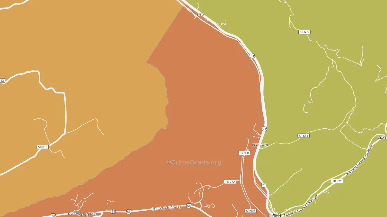 Tito, VA Map of Assault Rates