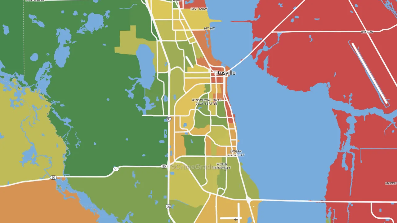 Titusville, FL Map of Assault Rates