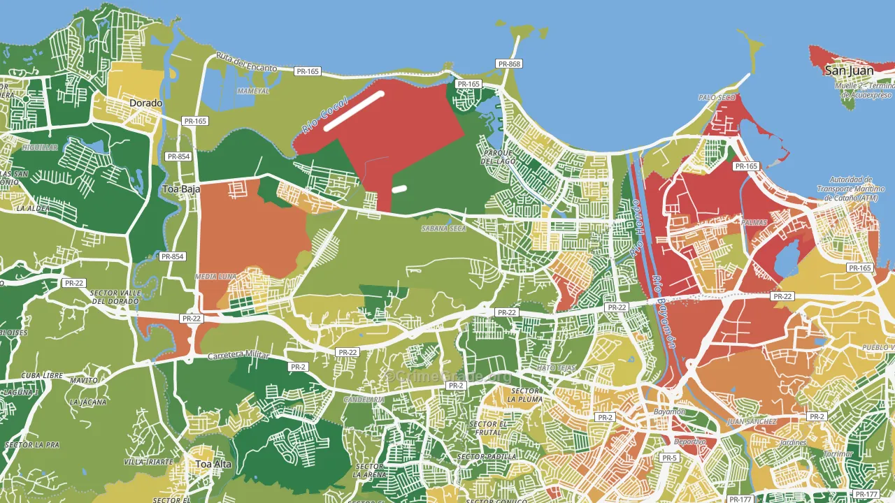 Toa Baja, PR Map of Assault Rates