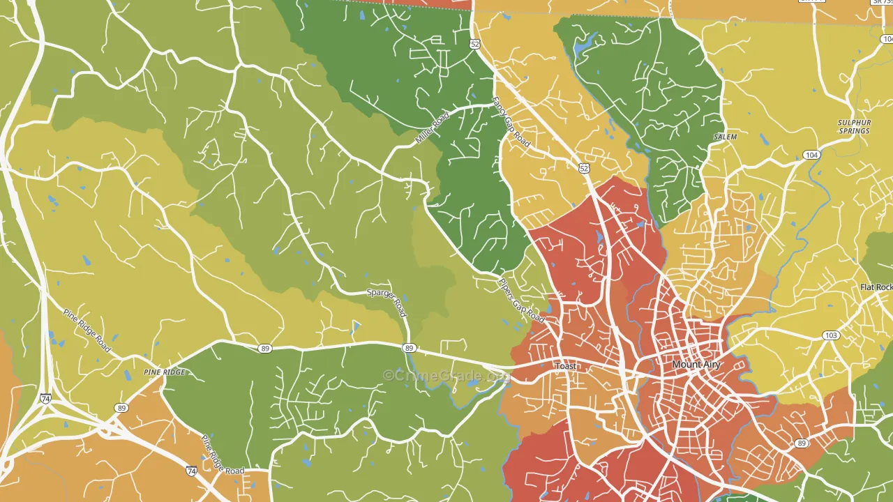 Toast, NC Map of Assault Rates
