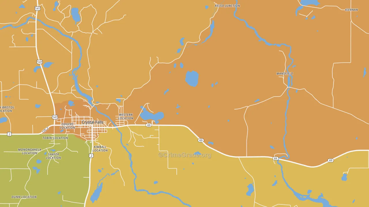 Tobin Location, MI Map of Assault Rates