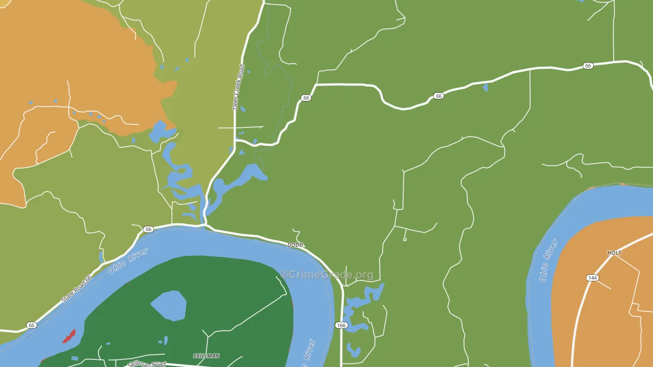 Tobinsport, IN Map of Assault Rates